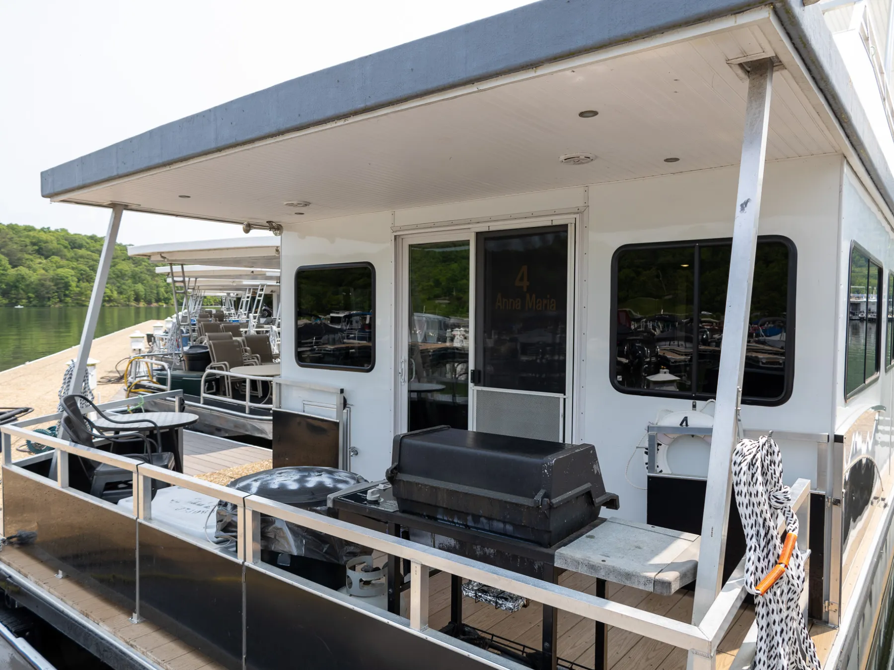 a train is parked on the side of a building