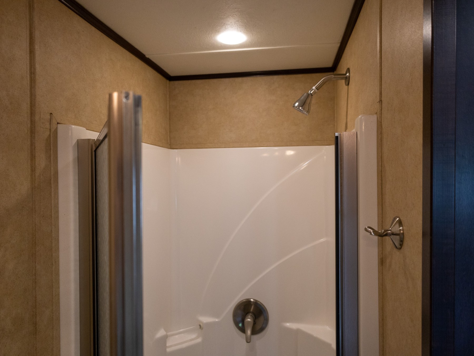 a glass shower door