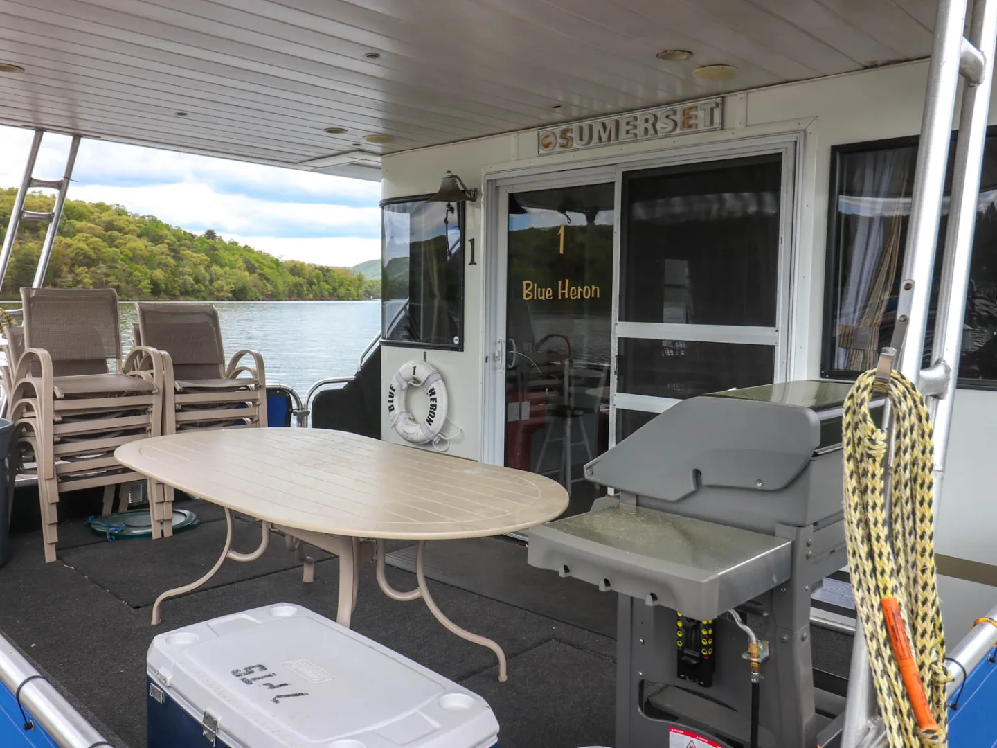 a chair sitting in front of a building