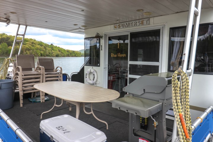 a chair sitting in front of a building