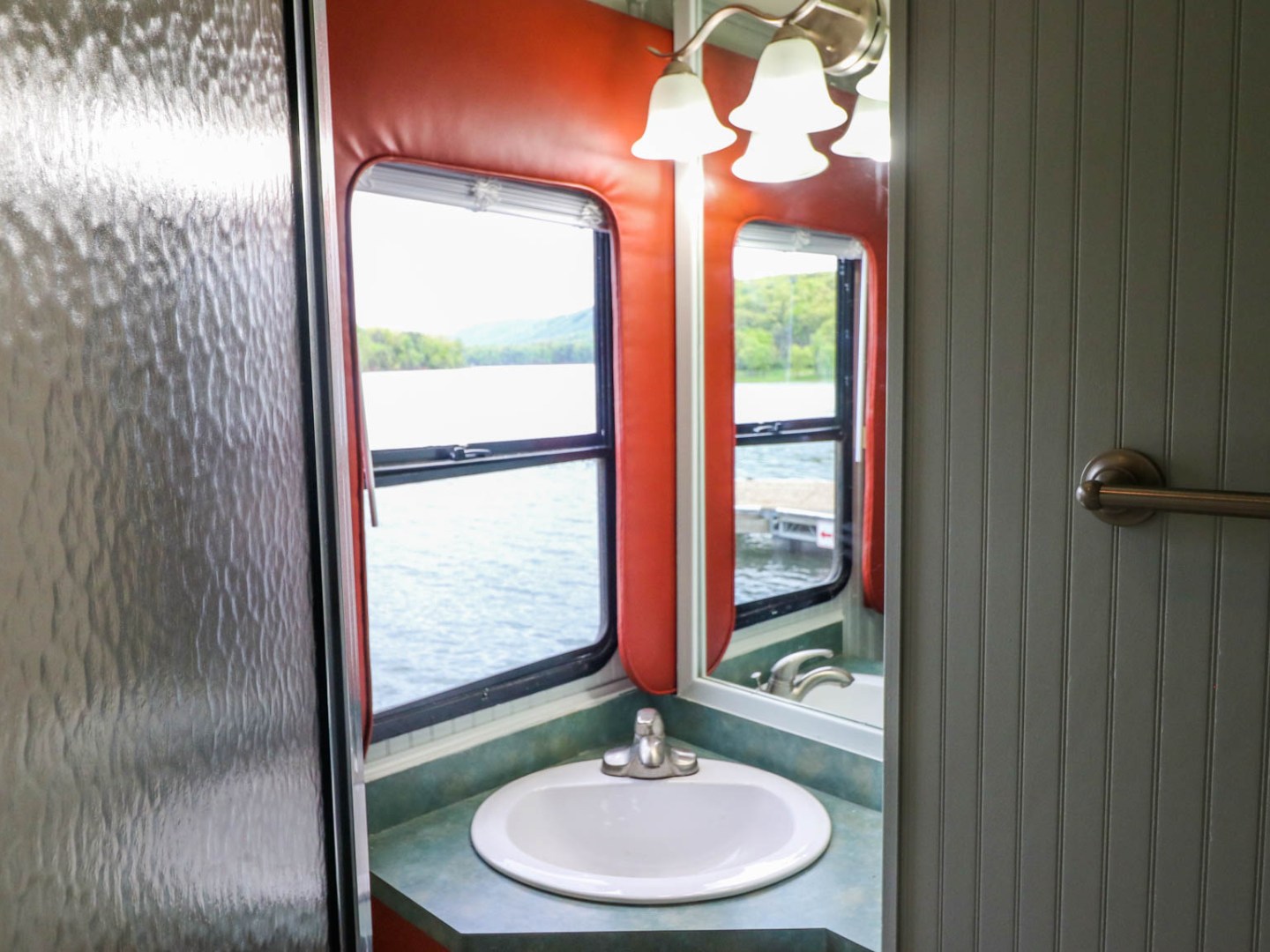 a small boat in a room