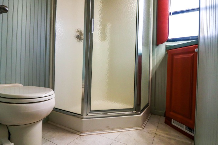 a close up of a door