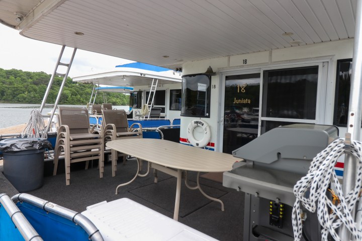 a boat sitting on top of a table