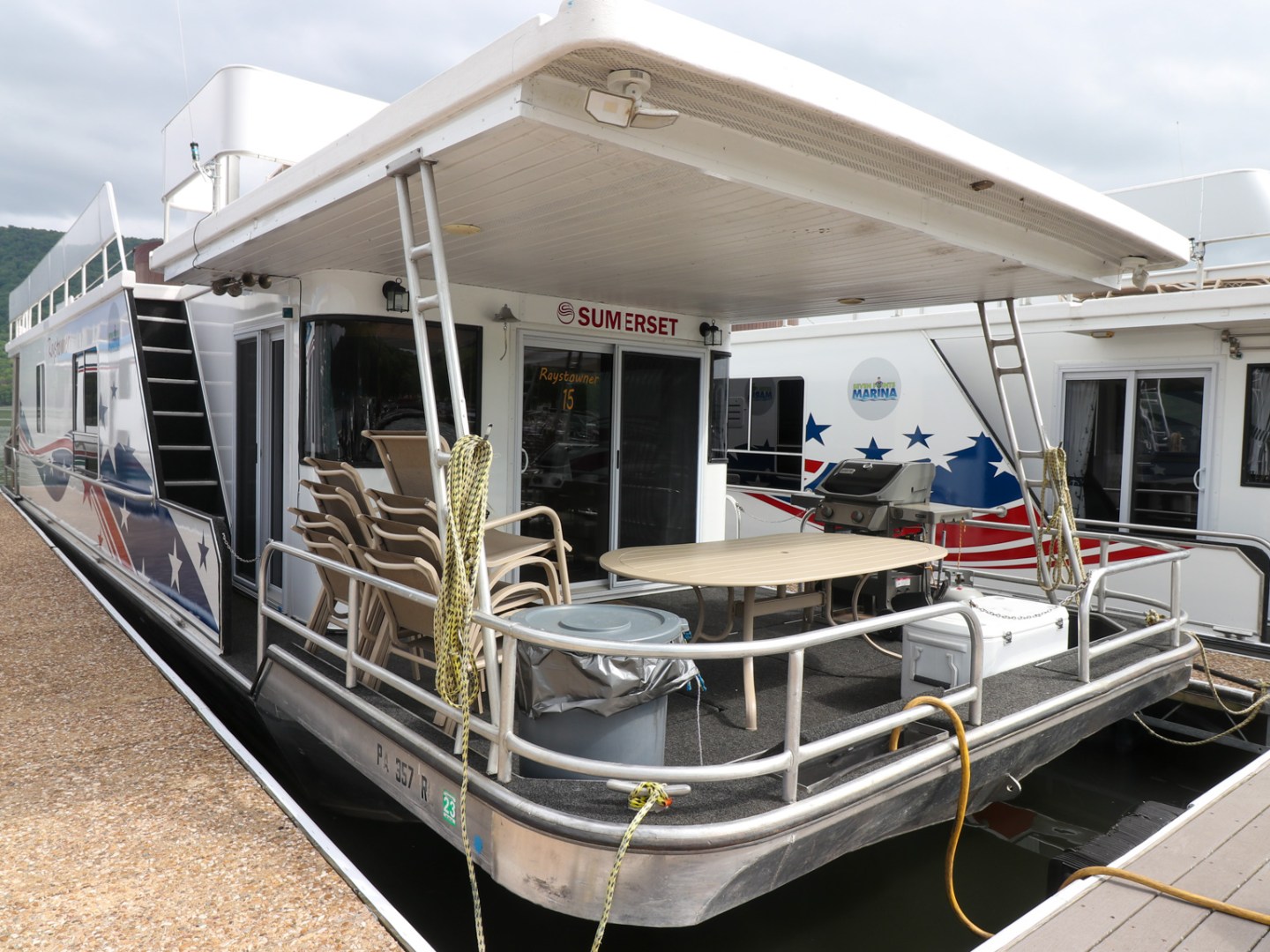 a train parked at a dock