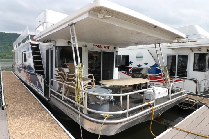 a train parked at a dock