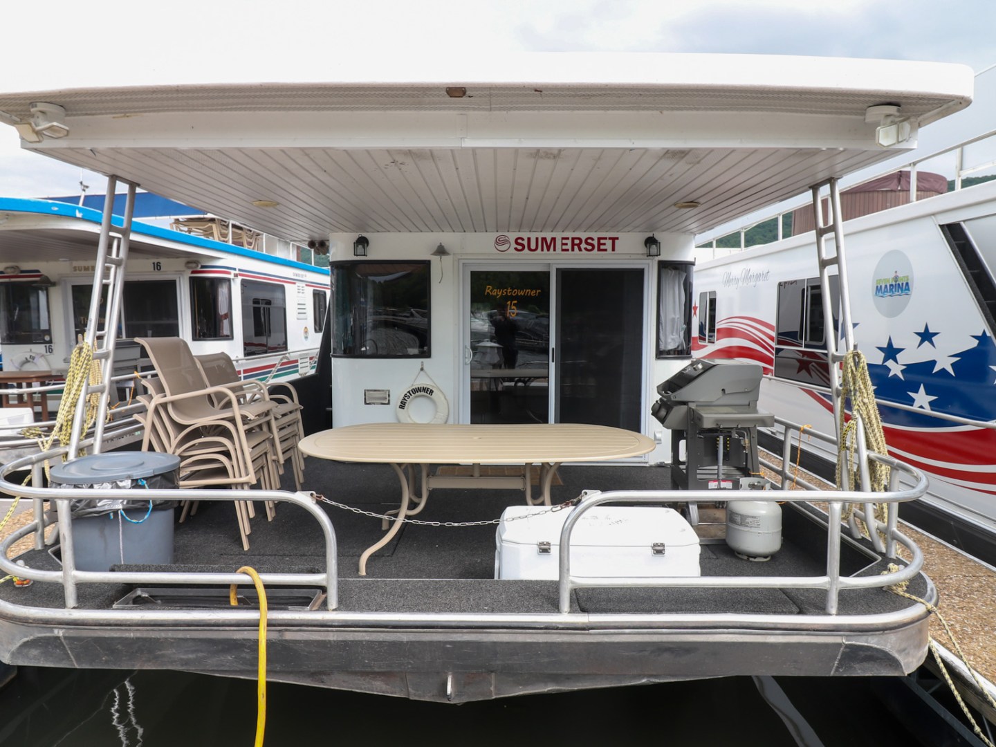 a truck that is sitting on a dock