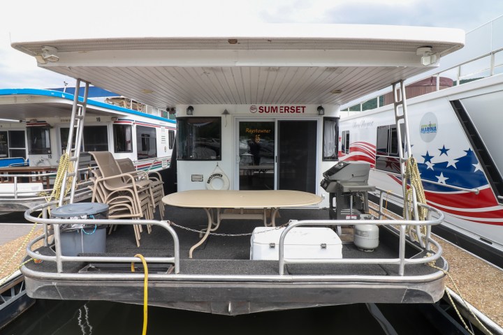 a truck that is sitting on a dock