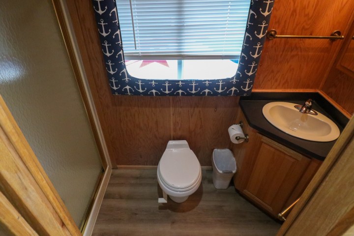 a close up of a sink in a small room