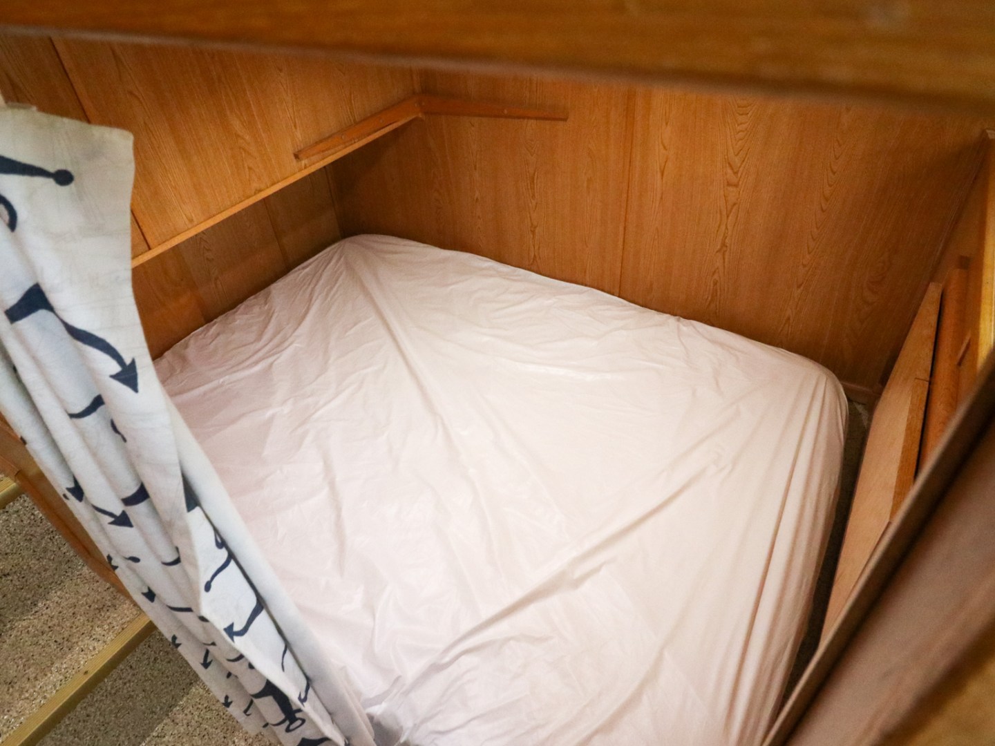 a made bed in a bedroom