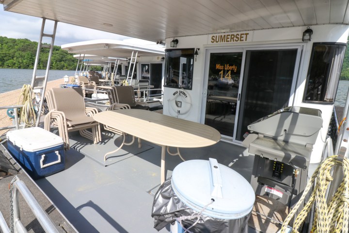 a boat sitting on top of a table