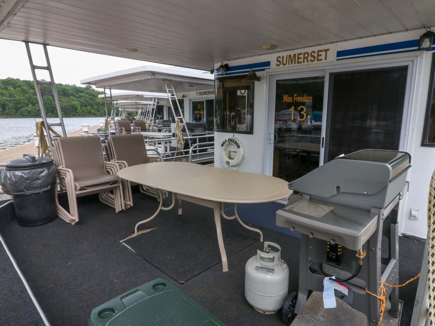 a boat sitting on top of a chair