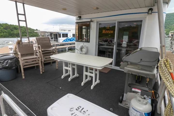 a chair sitting in front of a building