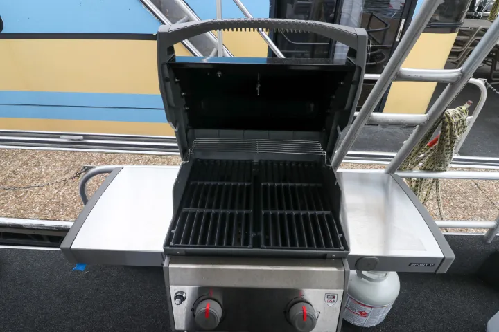 a microwave oven sitting on top of a chair