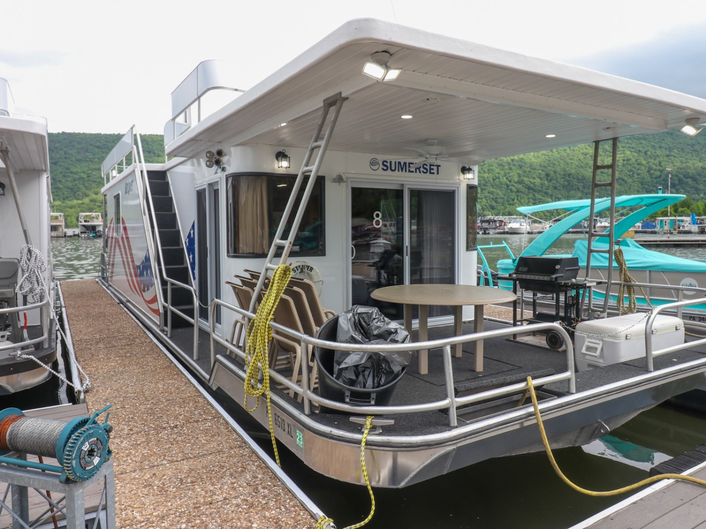 a train parked at a dock